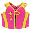 Miniatyrbillede 1 af 8: Børns svømmevest med praktisk lynlås og finne-design - behagelig og blød pink flydevest til sejlads, surfing og rafting - M