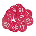 Pikkukuva 1 / 5: Numeroidut tunnisteet Vaatelaput Vaatteiden henkarit Toimiston hakemistotarvikkeet 1-100 Numero Punainen