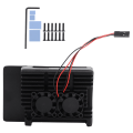 Miniatyrbillede 1 af 8: Aluminiumskabinet med dobbelt blæser køleskal til Raspberry Pi 4B computertilbehør Dobbelt blæser aluminiumslegeringsskal