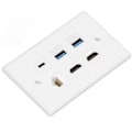 Pikkukuva 2 / 8: 6-porttinen seinälevy 2xHD-multimedialiitäntä 2xUSB3.0 1xType C 1xCat6 Ethernet-seinälevy TV-projektoritietokoneelle