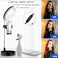 Miniatyrbillede 5 af 5: LED Ring Light Foldbar Udfyldningslys med Spejl Mobiltelefonholder med 3 Belysningstilstande Skalerbar Hvid