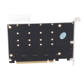 Miniatyrbilde 4 av 8: M.2 NVME SSD til PCIE X16 Adapter 4 Port Høyhastighets 4x32Gbps Soft Raid-kort med individuell LED-indikator for datamaskiner