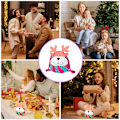 Miniatyrbild 5 av 8: Tryck på bubbla jul älg myntväska bärbar silikon dekompression leksak extrudering bubbla axelväska present till flickor