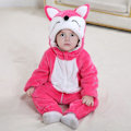 Miniatyrbillede 2 af 5: Dinosaur Onesie Kostume til Småbørn med Hætte til Halloween 18-24 Måneder - Rose Fox