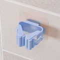 Miniatyrbillede 8 af 8: 3 stk. vægmonteret moppeholder stærk klæbeevne plastik moppe kost holder til garage værktøjsrum blå