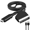 Miniatyrbillede 1 af 6: Scart til HDMI Adapter - 1080P, Alt-i-en Scart til HDMI Adapter Sort
