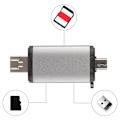 Miniatyrbild 5 av 8: Typ C USb MicroUSB-utgång Multifunktionskortläsare för TF-kortminneskort (HC) / MMC