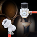 Miniatyrbild 5 av 8: CO2 Mini Gas Regulator 5/16in Gas Line Assembly Quick Connector Tryckmätare