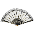 Miniatyrbillede 2 af 8: Europæisk håndblonde rosenblomst forgyldt foldevifte Dansefestventilator (sort)