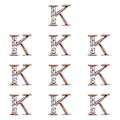 Pikkukuva 1 / 5: Kultaiset 3D-kynsikoristeet - 26 kirjainta strassilla kynsistudioille (10 kpl)