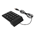Miniatyrbillede 6 af 8: Kablet numerisk tastatur sort USB-tilslutning 18 taster stille plug and play udjævning numerisk tastatur til bankkontorspil