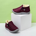 Miniatyrbillede 4 af 5: Vintervandtætte Letvægts Herresneestøvler - Slip On, Plus Størrelse 47, Unisex Ankelstøvler (Lilla)