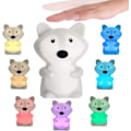 Miniatyrbillede 1 af 5: Fox Natlampe Batteri LED Lampe til Børneværelset med Farveskift, Lavet af BPA-fri Silikone, Hvid
