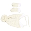 Miniatyrbillede 5 af 8: Toddler Hat Handske Sæt Blød Varm Komfortabel Dobbelt Lagt Design Sød Stil Vintertøj til Udendørs Hvid Sæt