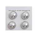 Miniatyrbild 1 av 4: Utsökt 4-pack Vit Pärla Hijab Brosch Säkerhet Magnetisk Mode Sjal Halsduk Nålar Utan Hål Silver