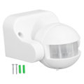Miniatyrbild 1 av 8: Väggmonterad rörelsesensor Automatisk skymning till gryning Sfärisk PIR-sensor Utomhus Rörelsesensor Brytare för hemsäkerhet LED-ljus AC 110 till 240V Vit