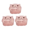 Miniatyrbillede 1 af 8: 3 stk. 4 rum makeup svampeholder katteformet støvtæt transparent skønhedssvamp beholderholder