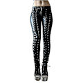 Pikkukuva 4 / 5: Naisten punaiset gootti-punk-nahkaiset skinny-legginsit, koko M