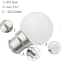 Miniatyrbilde 2 av 3: 6 stk. B22 LED-pære 3w Golfballpærer B22 Bajonett Liten Globepære Glødelampe Dimbar