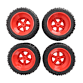 Miniatyrbilde 2 av 8: 4 stk. RC-hjul og dekk for RC Short Course Truck-dekk for Traxxas SLASH 1/10 RC-bil, rød