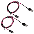 Pikkukuva 7 / 8: 2 kpl pikalatausjohtoa Micro USB -datakaapeli nailonpunottu kaapeli Android-puhelimeen