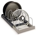 Miniatyrbild 3 av 5: 7 Avdelare Rostfritt Stål Kökslockshållare Expanderbar Pan Organizer Lådtyp Justerbar Redskapsorganisatör
