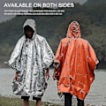 Miniatyrbillede 4 af 5: Nødregnslag Poncho PE Aluminium Film Fortykket Reflekterende Langt Tæppe Cykel Cykling Camping Fiskeri Regnslag Overlevelse