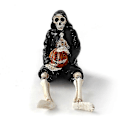 Miniatyrbilde 1 av 5: Skummel Gresskar Skjelett Form Resin Figur Statuer Bord Halloween Hjem Dekor svart 1 stk