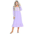 Pikkukuva 3 / 5: Vintage-tyyläinen Victorian-puuvillainen yöpaita naisille - Vaalean violetti - Pitkähihainen pyjamamekko