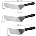 Miniatyrbild 2 av 5: Stekspade i rostfritt stål för stekning, pizzaskrapa, grillspade, köksredskap