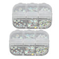 Miniatyrbild 4 av 8: 2st 6 Grids Nail art Olika former Glitter Manikyr Dekorativa prydnader för hemsalong