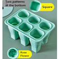 Miniatyrbillede 5 af 5: Sammenklappelige ispindeforme, 6 stk. silikone isform BPA-fri genanvendelig nem frigørelse isform, to funktioner isterningbakker (grøn)