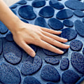 Miniatyrbilde 2 av 5: 1 stk. Entrématte Badematte Memory Foam Hydrofil Pebble Design Superfin Fiber Sklisikker Myk for Baderom Badekar Kjøkken 50x80CM Mørk Blå