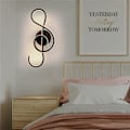 Miniatyrbild 5 av 5: Vägglampa för inomhusbruk, Musiknot Vägglampa, 3 Färgtemperaturer RA≥80 Design Vägglampa, Svart Vägglampa för Sovrum Vardagsrum Trappa Hall