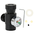 Miniatyrbild 1 av 8: CO2-cylinderpåfyllningsadapterkontakt CGA320 // TR21-4 ASA 3000psi tryckmätare svart