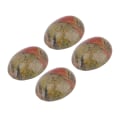 Miniatyrbilde 5 av 8: 20 stk Cabochons perler Oval eggformet glatt overflate Blomst Grønn polerte Cabochons steiner for smykkefremstilling