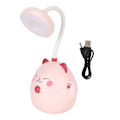 Miniatyrbillede 1 af 8: Sød skrivebordslampe Bærbar Natlampe Bærbar Foldbar Lys USB Genopladning LED-lys Øjenbeskyttelse Læselampe Pink