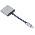 Miniatyrbilde 6 av 8: 2-i-1 USB C til 3,5 mm lydadapter Type-C til AUX-kontakt med USB C PD 60W hurtigladeadapter Blå