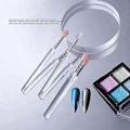 Miniatyrbillede 5 af 5: Multifunktionelt Manicure Værktøj Silikone Krom Glitter Genanvendelig Neglebørste Pigment Applikator til Neglekunst 1 stk