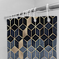 Miniatyrbillede 2 af 5: Retro Gradient Geometrisk Bruseforhæng 150cm x 180cm