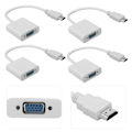 Miniatyrbillede 8 af 8: 4 stk. HDMI han til VGA hun adapterkabel 1080P video high definition bærbar konverter