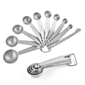 Miniatyrbilde 3 av 4: Måleskjeer i rustfritt stål - 10 deler: 1/8 ts, 1/4 ts, 1/3 ts, 1/2 ts, 3/4 ts, 1 ts, 1/2 ss - for tørre og flytende ingredienser