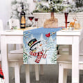Miniatyrbillede 2 af 4: Julemand Bordløbere Sneklædte Fyrretræer Fugl Blå Vinter Bordløber (33 x 183 cm).