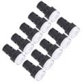 Miniatyrbillede 5 af 8: 10 stk AD16‑22DS LED-signallys Hvid Indikator for høj lysstyrke Udstyr AC/DC12V