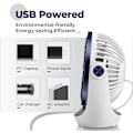 Pikkukuva 5 / 5: USB-pöytätuuletin, kannettava hiljainen tuuletin, tehokas minituuletin, 3-nopeuksinen pieni pöytätuuletin makuuhuoneeseen, toimistoon, kotiin, keittiöön (360° kääntö, USB-virta)