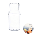 Miniatyrbillede 1 af 5: 360/500ml Sengelampe Vandkaraffel Sæt - Tumbler Glas - Mundskyl Flaske - Juice Kop - Natbord 15.2cm
