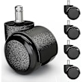 Miniatyrbilde 1 av 5: 5x Hjul for harde gulv med lydløs og ripefri PVC-belegg - Universalhjul for kontorstoler, ideell for alle gulv (11 x 22 mm)-B16