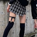 Miniatyrbild 3 av 5: Justerbara Punk Gothic Benbandage - Fjärilsknyte Design (2-pack)