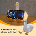 Miniatyrbillede 3 af 5: Sød Ande Natlampe, Lysende Langfinger Ande Silikone Squishy Lampe