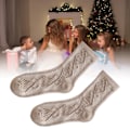 Miniatyrbilde 5 av 8: Barnekåpesokker for jenter Bomull Komfortable Varme Retro Preppy Mid Calf Crew Sokker for Vinter Høst Khaki M